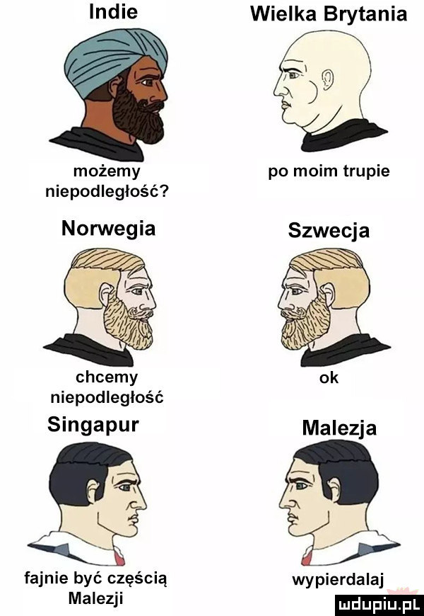 indie możemy niepodległość norwegia chcemy niepodległość singapur fajnie być częścią malezji wielka brytania po moim trupie szwecja wypierdalaj ludu iu. l