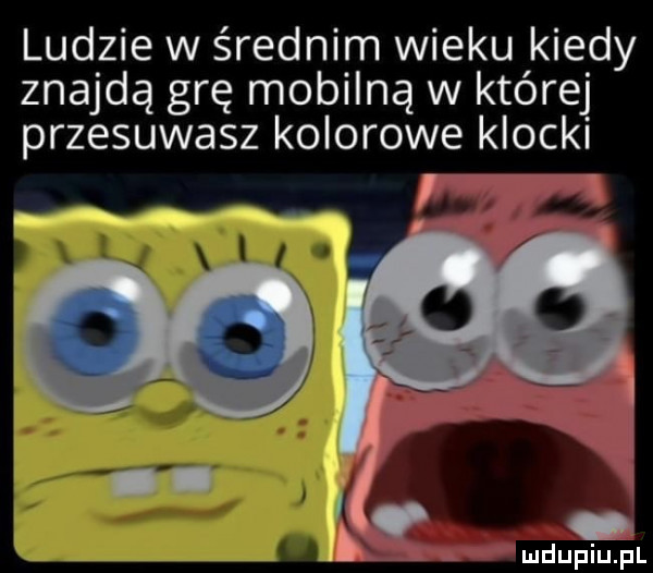 ludzie w średnim wieku kiedy znajdą grę mobilną w której przesuwasz kolorowe klocki li