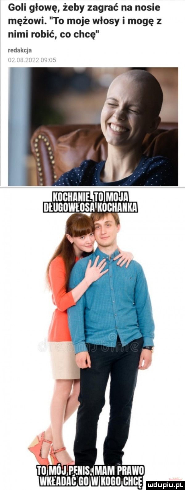 goli głowę żeby zagrać na nosie mężowi. to moje wlosy i mogę z nimi robić co chcę redukcja immmmsmm meo