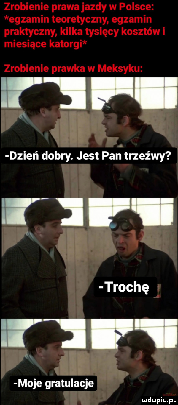 if f. dzień dobry. jest par trzeźwy rur trochę wars moje gratulacje