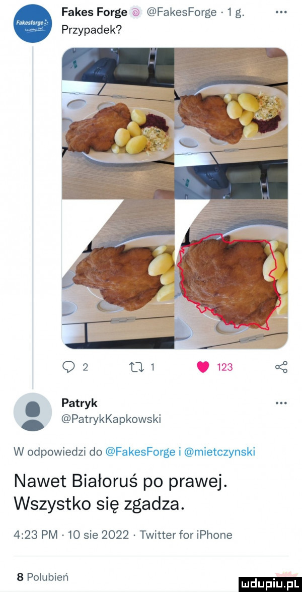 fakes forge v fakesforge   g. przypadek          . patryk patrykkapkowski w odpowiedzi do nawet białoruś po prawej. wszystko się zgadza.      pm    sie      twitter for iphone   polublen