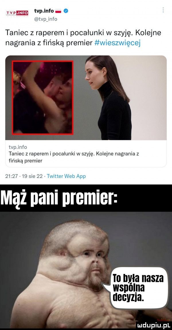 r v w tvp info ﬁ tvpjnfo taniec z raperem i pocałunki w szyję. kolejne nagrania z fińską premier min taniec z raperem i pocaiunkl w szyję kolejne nagrania z fińską premier io mgła nasza wspolna. decvna