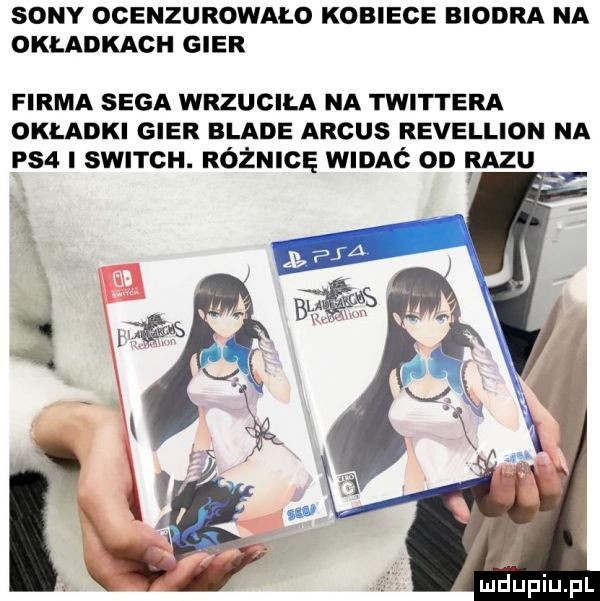 sony ocenzurowało kobiece biodra na okładkach gier firma sega wrzuciła na twittera okładki gier blade argus revellion na ps  san cn. różnicę widać on l aaru