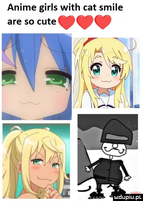 anime girls with cat stile