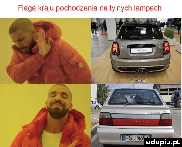 flaga kraju pochodzema na tylnych łampach gwmdupiui