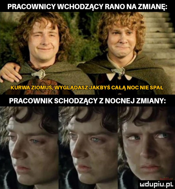 pracownicy wchodzący rano nazmianę