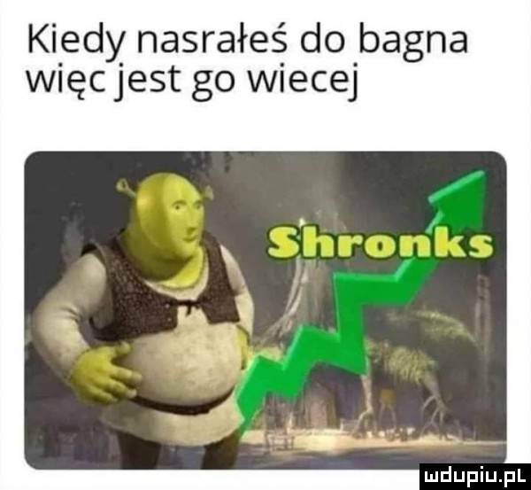 kiedy nasrałeś do bagna więc jest go wiecej