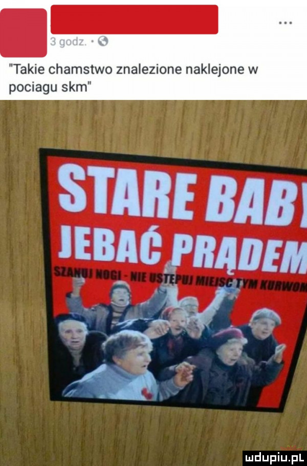 takie chamstwo znalezione naklejone w pociagu skm