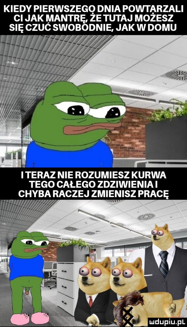 kiedy pierwszego dnia powtarzali ci jak mantrę ze tutaj mozesz się czuc swobodnie jak w domu iteraz nie rozumiesz kurwa tego całego zdziwieniai
