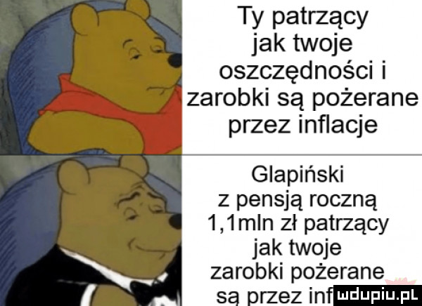 ty patrzący jak twoje oszczędności i zarobki są pożerane przez inflacje glapiński z pensją roczną     mln zł patrzący jak twoje zarobki pożerane s. rzez in udupiu pl