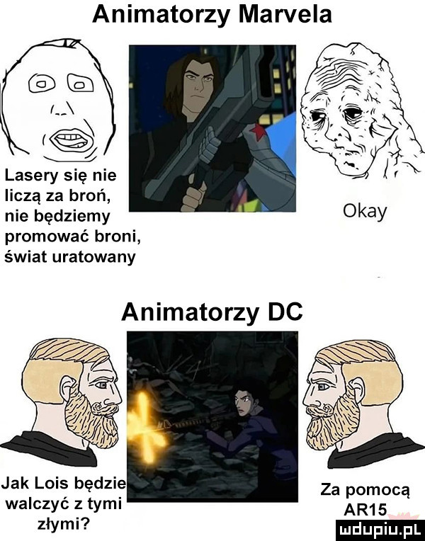 animatorzy marcela r. w lasery się nie liczą za broń nie będziemy promować broni świat uranowa ny animatorzy dc. za pomocą walczyc z tyml ar   zwoi