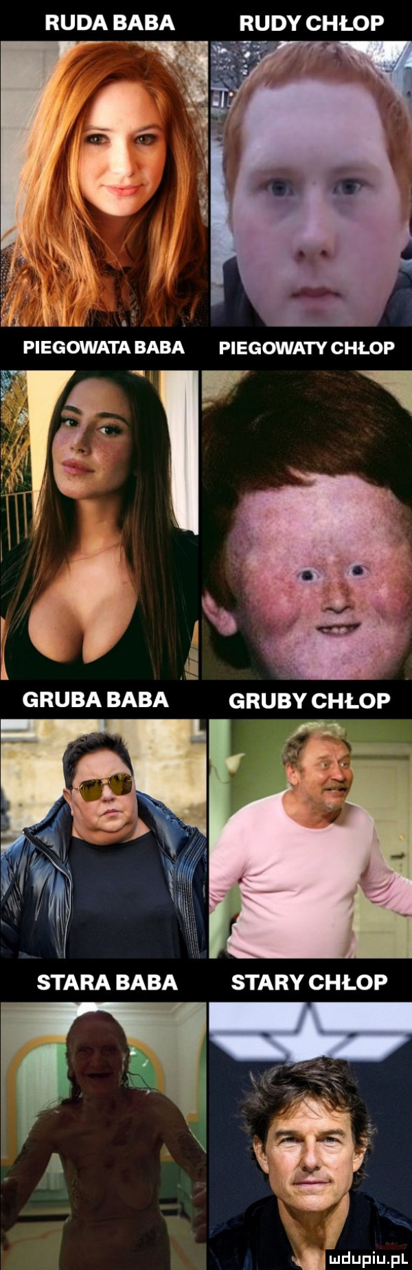 ruda baba rudy chłop stara baba stary chłop
