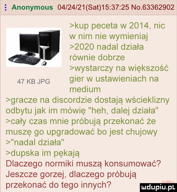 anonymous          set          no          kup peceta w      nic w nim nie wymieniaj      nadal działa równie dobrze wystarczy na większość    kb jpg gier w ustawieniach na medium gracze na discordzie dostają wścieklizny odbytu jak im mewie heh dalej działa cały czas mnie próbują przekonać ze muszę go upgradować bo jest chujowy nadal dziala dupska im pękają dlaczego normiki muszą konsumować jeszcze gorzej dlaczego próbują przekonać do tego innych id