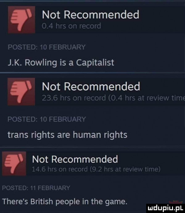 not recommended in le jare jak. rowling is a capitalist not recommended ih iii iu trans rights are human rights not recommended u r i kurw thebe s british people in tee game. mduplu pl