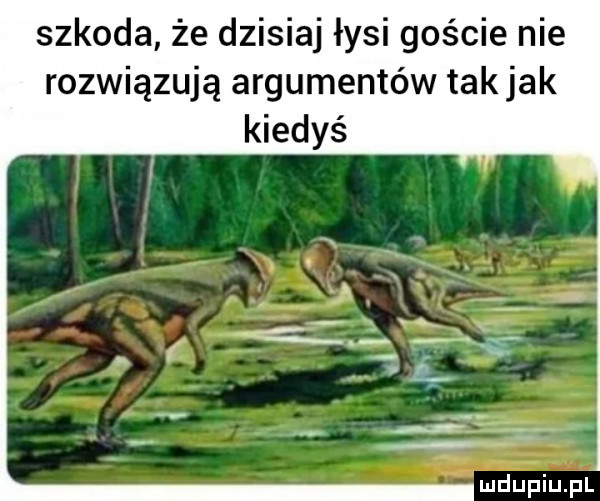 szkoda że dzisiaj łysi goście nie rozwiązują argumentów tak jak