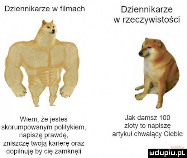 dziennikarze w filmach dziennikarze w rzeczywistości wiem że jesteś jak damsz jao skorumpowanym politykiem zloty to napiszę napiszę prawdę artykuł chwalący ciebie zniszczę twoją karierę oraz dopilnuję by cię zamknęli