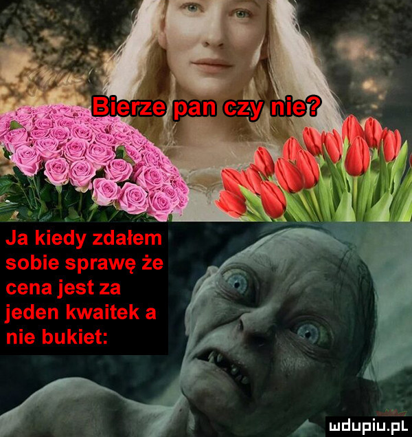 ja kiedy zdałem sobie sprawę że cena jest za jeden kwaitek a nie bukiet i