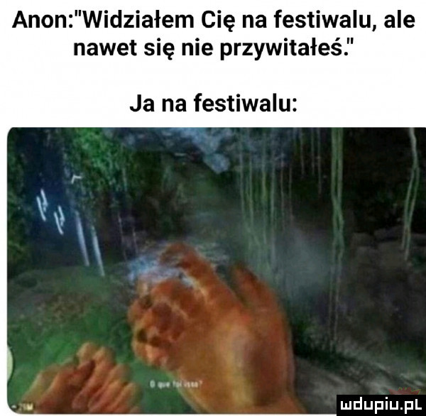 agon. widziałem cię na festiwalu ale nawet się nie przywitałeś ja na festiwalu