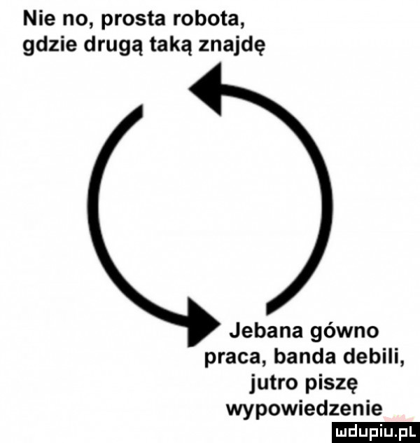 nie no prosta robota gdzie drugą taką znajdę jebana gówno praca banda debili jutro piszę wypowiedzenie ludu iu. l