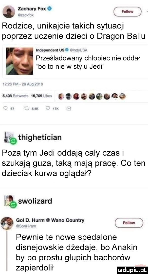 facnałyfox. wn rodzice unikajcie takich sytuacji poprzez uczenie dzieci o dragon bellu memu us. abakankami prześladowany chłopiec nie oddał be to nie w stylu judi ww w n e cene paa h thighetician poza tym judi oddają cały czas i szukają guza taką mają pracę. co ten dzieciak kurwa oglądał swolizard gol d. hurm g weno country pewnie te nowe spedalone disnejowskie dżedaje bo anakin by po prestu głupich bachorów zapierdolił