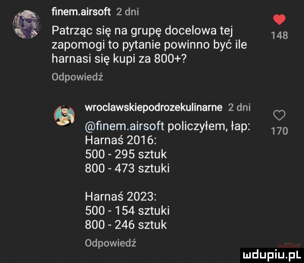 ﬁnem airsof  z dni. patrząc się na grupę docelowa te     zapomogi to pytanie powinno być ile harnasi się kupi za     odpowiedź wroclawskiepodrozekulinarne   dni finem airsoft policzyłem łap     harnaś              sztuk         sztuki harnaś              sztuki         sztuk odpowiedź