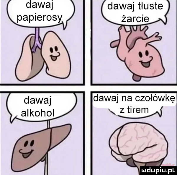 dawaj papierosy dawaj tłuste żarcie dawaj na czołówkę l idem xf