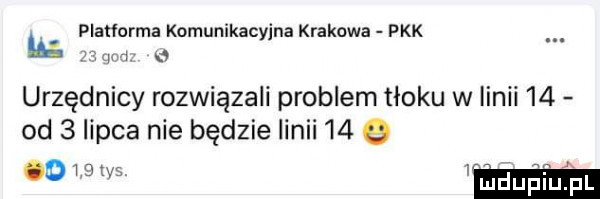 platforma komunikacyjna krakowa pak l v   w d urzędnicy rozwiązali problem tłoku w linii    od   lipca nie będzie linii    q   mm