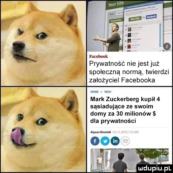 prywatność nie jest już społeczną normą twierdzi założyciel facebooka w mi. mark zuckerberg kupil   sąsiadujące ze swoim domy za    milionów dla prywatności ww. gbw. abakankami i