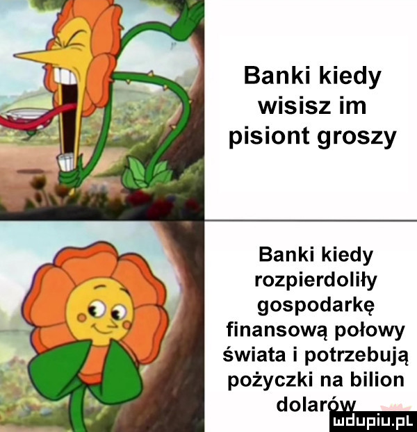 banki kiedy wisisz im pisiont groszy banki kiedy rozpierdoliły gospodarkę finansową połowy świata i potrzebują pożyczki na bilion dokarm