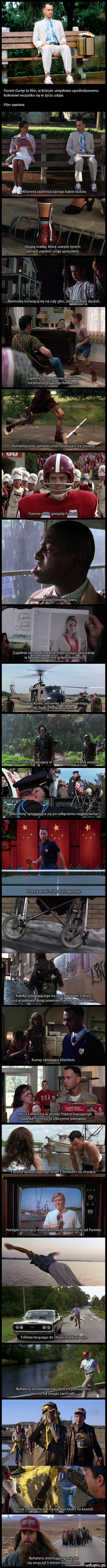forrest gump to ﬁlm w którym umysłowo upośledzonemu kolesiowi wszystko się w życiu udaje. film zawiera głupia matkę która szarpie synem zamiast uwolnić nogę sposobem. a a w. zupełnie przypadkowoęłś n nago rockmena grającego mlchemu forestawroli wjazd futbolu. g y marz nokie o stevenat lara. lny   pi zupelnie niespodziewanie zdjęcie jego ukochanej w losowej gaze cie z goły mu hr. zł lwóbowiązkówo p sankę johna fogertego helikopterem wą k i krojony sprzęgające się po odłączeniu naglośn ii i i t. z kaleke zjezdzajacego na s górki z której już w polowie drogi powinien elbylłwypi e razi ć. n. i aułu mm ulu    le lil. abakankami. deus ek mjemw pdstac frajera kupujacego paletkę fo rresta za olbrzymie pieniadze. zh. foresta opuszczającego kutaz silnikiem na chodzie. huragan niszczący wszystkie tęlod foresta. abakankami i za bohatera zostawiajacegoadomma pastwę losu bo mu się biegać zoch bohatera orientujacego się. v się zmęczyl   lean m bieganiem