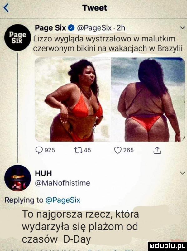a tweet pace sax. pagesix  h v plaga lazzo wygląda wystrzałowo w malutkim ix czerwonym bikini na wakacjach w brazylii i i o          o     heh v manofhistime replying to pagesix to najgorsza rzecz kiera wydarzyła się plażom od