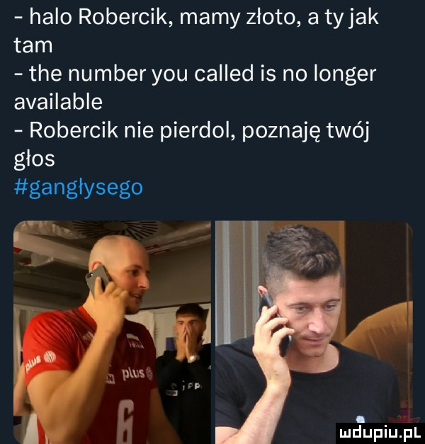 halo robercik mamy zloto a ty jak tam tee number y-u called is no langer available robercik nie pierdol poznaję twój głos gangłysego