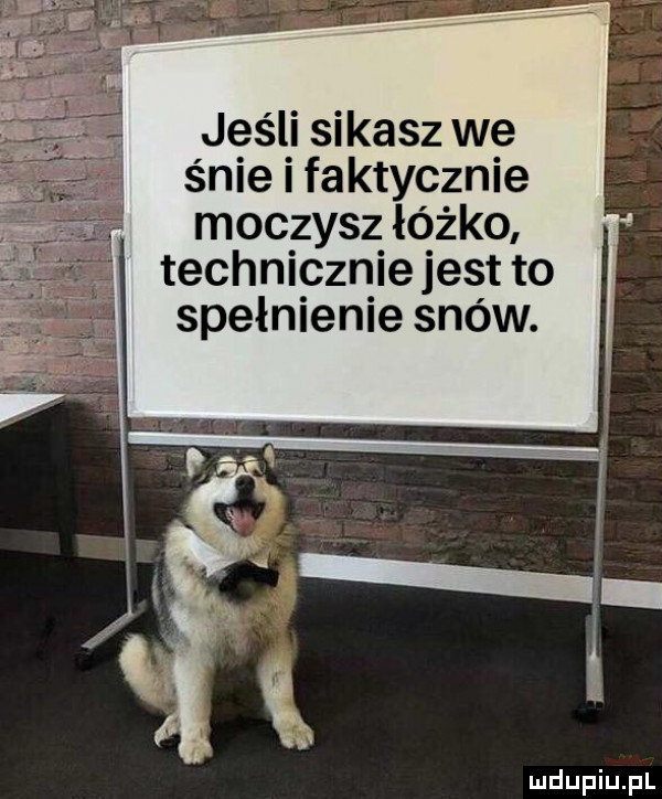 jeśli sikasz we śnie i faktycznie moczysz łóżko technicznie jest to spełnienie snów