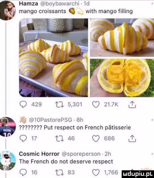 hanza boybawarchi  d mango croissants q with mango filling q                   k i   pastorepsg  h pat respekt on french pétisserie o          o     i   cosmic horror sporeperson zh l tee french do not deserze respekt o    fl            mm