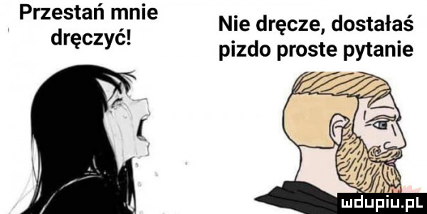 przestań mnie dręczyć nie dręcze dostałaś pizdo proste pytanie