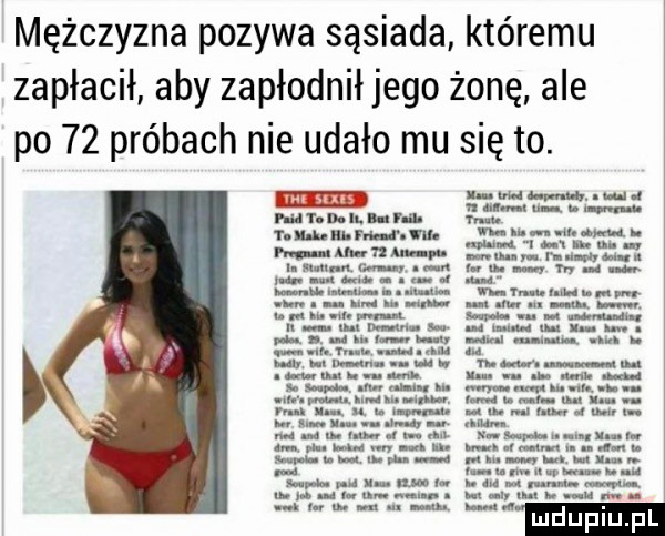 mężczyzna pozywa sąsiada któremu zapłacił aby zapłodnił jego żonę ale po    próbach nie udało mu się to. m uda m nam mun nin mu mammy m. x. abakankami. u r e. abakankami. r. abakankami minal mun. ru. abakankami. abakankami. abakankami. abakankami. abakankami. abakankami. abakankami n. abakankami. abakankami. abakankami. u. ludu iu. l