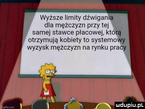 wyższe limity dźwigan dla mężczyzn przy tej samej stawce płacowej któ otrzymują kobiety to systemo. f. f x