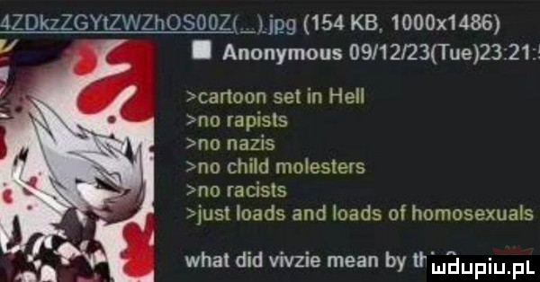 azdkzzgytzwzhosooz ljpg     kb.     x a   i anonymous          tee       cartoon set in hall no rapisls no napis nu child molesters nu racists just loads and loads of homosexuals wiat ddd vivzie mian by tr meupiupl