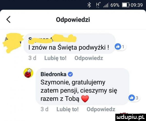 b h w         odpowiedzi i znów na święta podwyżki o lunięto odpowiedz biedronka o szymonie gratulujemy zatem pensji cieszymy się razem z tobą. o lubię is odpowiedz