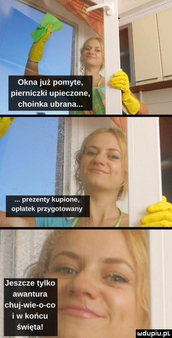 okna już pomyte pierniczki upieczone choinka ubrana. prezenty kupione opłatek przygotowany jaszcz e tylko awantura chuj wie o co i w końcu święta ludu iu. l