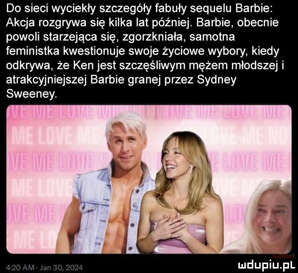 do sieci wyciekły szczegóły fabuły sequelu barbie akcja rozgrywa się kilka lat później. barbie obecnie powoli starzejąca się zgorzkniała samotna feministka kwestionuje swoje życiowe wybory kiedy odkrywa że ken jest szczęśliwym mężem młodszej i atrakcyjniejszej barbie granej przez sydney sweeney