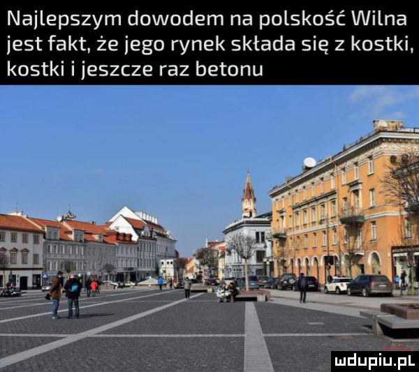 najlepszym dowodem na polskość wilna jest fakt. że jego rynek składa sie z kostki. kostki i jeszcze raz betonu