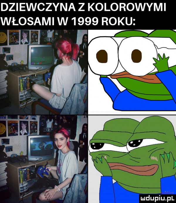 dziewczyna z kolorowymi włosami w      roku v it gorę