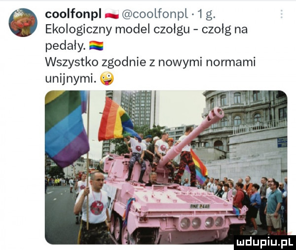 cooifonpl coolfonpl   g. ekologiczny model czołgu czołg na pedały. wszystko zgodnie z nowymi normami unijnymi
