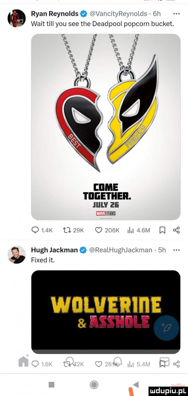 ryan reynoldsa vancityreynolds v  h walt tal y-u sie tee deadpool popcorn bucket. i n   x na   x m ł. if  . xk x. abakankami l ciime tiieetiieii. iulv zs mms ohm     k ozoox      m e   ﬂ hugh jackman li realhuthackmah  h fixed n. wowzpjns
