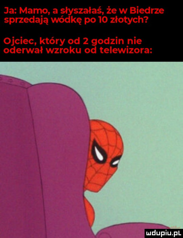 ja mamo a słyszałaś. że w biedrze sprzedają wódkę po    złotych ojciec. który od   godzin nie oderwał wzroku od telewizora ludu iu. l
