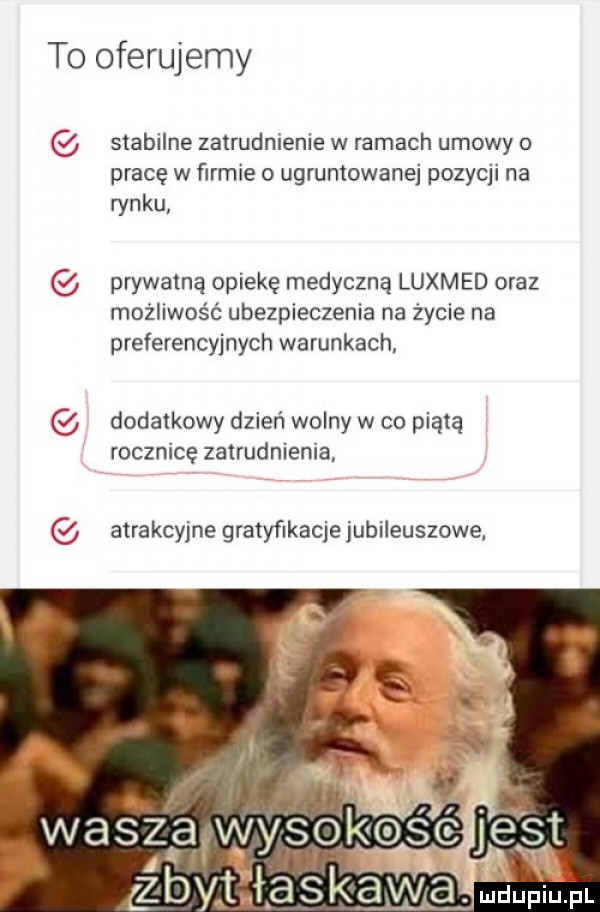 to oferujemy stabilne zatrudnienie w ramach umowy o pracę w firmie o ugruntowanej pozycji na rynku prywatną opiekę medyczną luxmed oraz możliwość ubezpieczenia na życie na preferencyjnych warunkach dodatkowy dzień wolny w co piątą rocznicę zatrudnienia atrakcyjne gratyfrkacjejubileuszowe l waszavxyęgkose jeść lzbvi ułask wę mduplu pl