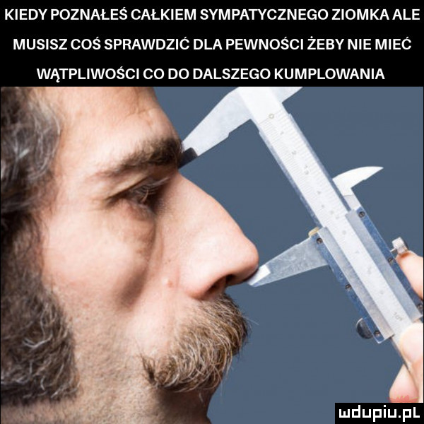 kiedy poznałeś całkiem sympatycznego ziomka ale musisz coś sprawdzic dla pewności żeby nie miec wątpliwości co do dalszego kumplowania