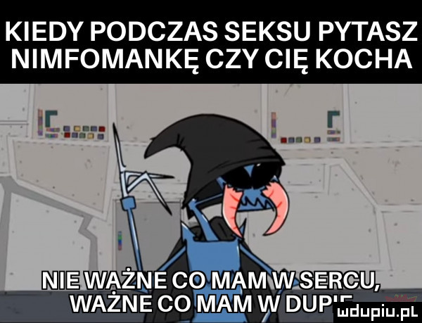kiedy podczas seksu pytasz nimfomankę czy cię kocha. mie wazne ce mfahwaszlśrqu wazne cham w pup  mmfl