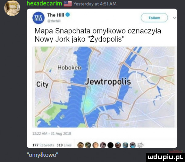 b hexadecarim tee hill mapa snapchata lomyłkowo oznaczyła nowy jork jako zydopohs hobokvn. city i jewtropdljś v omyłkowo
